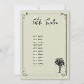 Vintage Palm Tree Hochzeitstischkarte Einladung (Vorderseite)
