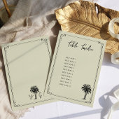 Vintage Palm Tree Hochzeitstischkarte Einladung