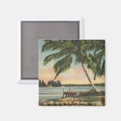 Vintage Palm Tree Retro Magnet (Vorderseite/Rückseite)