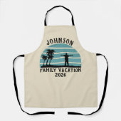 Vintage Palm Tree Sunset Custom Family Vacation Schürze (Vorderseite)