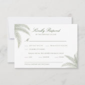 Vintage Palm Tree Wedding RSVP Card (Vorderseite)