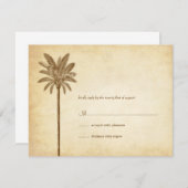 Vintage Palm Tree Wedding RSVP Cards (Vorne/Hinten)