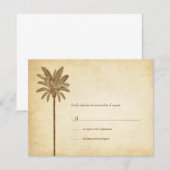 Vintage Palm Tree Wedding RSVP Cards Karte (Vorne/Hinten)