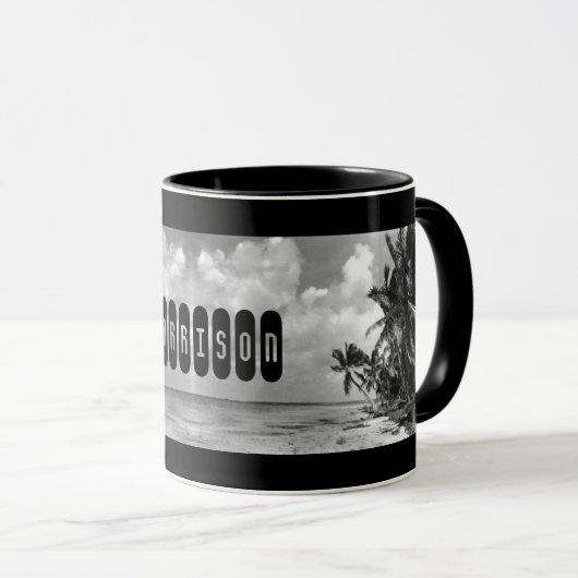 Vintage Palm Trees Personalised Tasse (VorderseiteRechts)