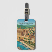 Vintage Palma de Mallorca City View Travel Gepäckanhänger (Vorderseite Vertikal)