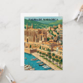 Vintage Palma de Mallorca City View Travel Karte (Vorderseite/Rückseite Beispiel)