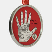 Vintage Palmablespalme Handkarte Ornament Aus Metall (Rechts)