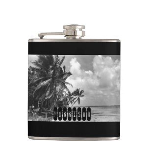Vintage-Palmbaum Personalisiert Flachmann