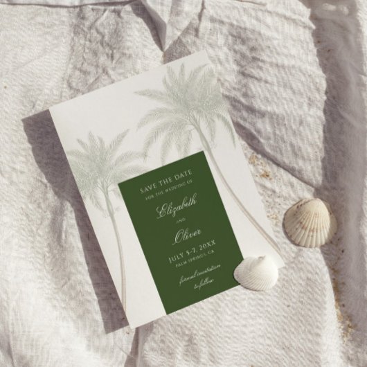 Vintage Palmbaumhochzeit Save The Date