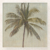 Vintage Palmbaummalerei Glasuntersetzer (Vorderseite)