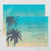 Vintage Palme-Hochzeits-Einladungen Einladung (Vorne/Hinten)