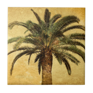 Vintage Palme - Individuelle Tropenvorlage Fliese