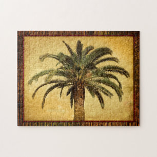 Vintage Palme - Individuelle Tropenvorlage Puzzle