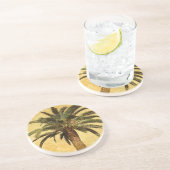 Vintage Palme - tropische kundengebundene Getränkeuntersetzer (Seite)