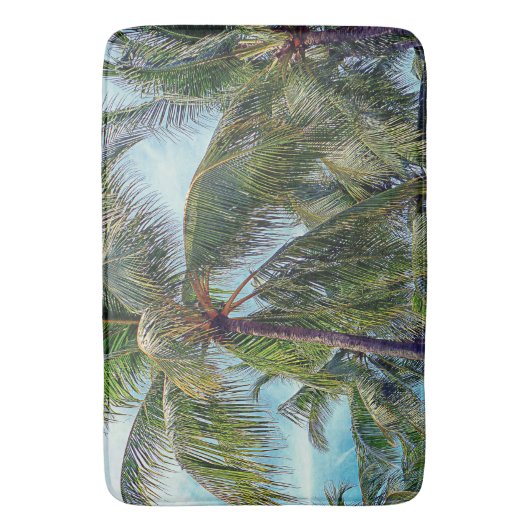 Vintage Palmen Badematte (Vorderseite Vertikal)