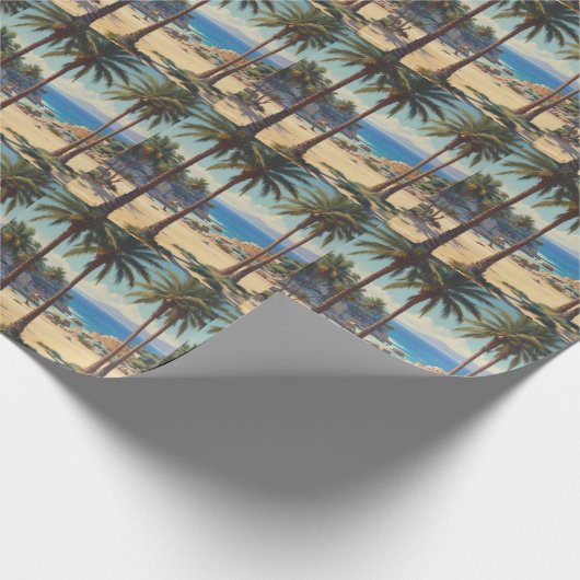 Vintage Palmen Côte d'Azur Geschenkpapier (Ecke)