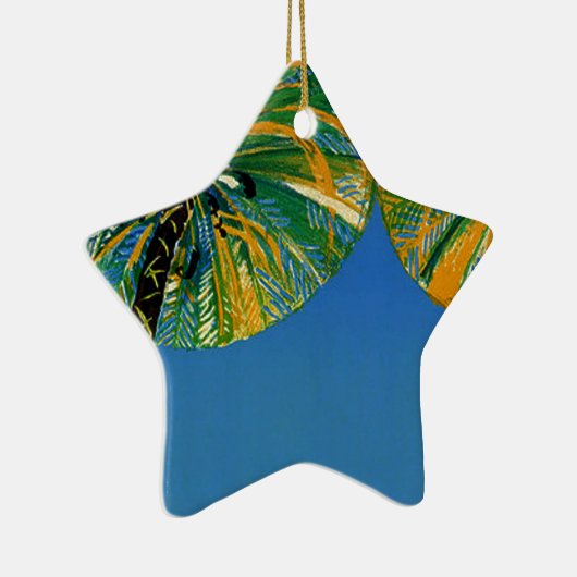 Vintage Palmen Côte d'Azur Keramikornament (Rechts)