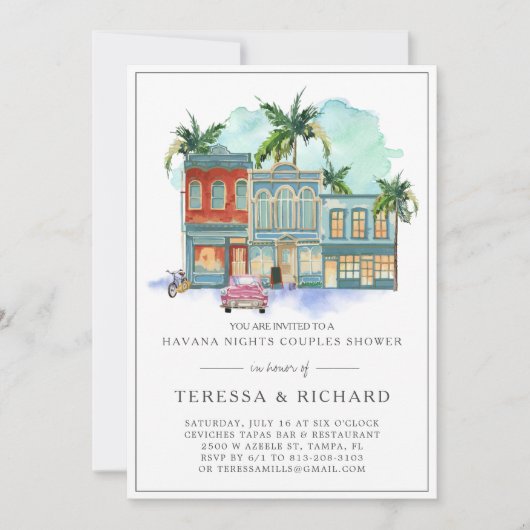 Vintage Palmen | Havanna Nights Paare Dusche (Vorderseite)