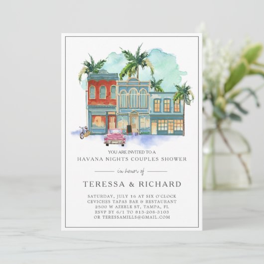 Vintage Palmen | Havanna Nights Paare Dusche (Stehend Vorderseite)