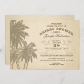 Vintage Palmen im Brautparty laden ein Einladung (Vorne/Hinten)