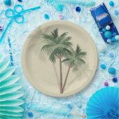 Vintage Palmen Pappteller (Party)