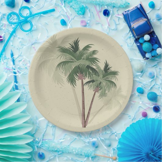 Vintage Palmen Pappteller (Party)