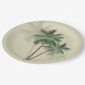 Vintage Palmen Pappteller (Schrägansicht)