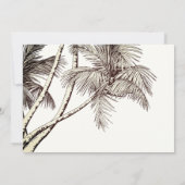 Vintage Palmen-Trees-Hochzeit Einladung (Rückseite)