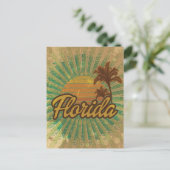 Vintage Palmen und Sonne, Florida Postkarte (Stehend Vorderseite)