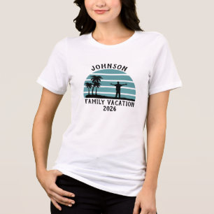 Vintage-Palmenbaum-Sonnenuntergang Individuelle Fa Tri-Blend Shirt