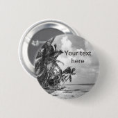 Vintage-Palmenbäume Benutzerdefinierter Text Button (Vorne & Hinten)