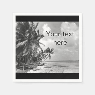 Vintage-Palmenbäume Benutzerdefinierter Text Serviette