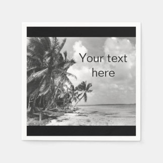 Vintage-Palmenbäume Benutzerdefinierter Text Serviette