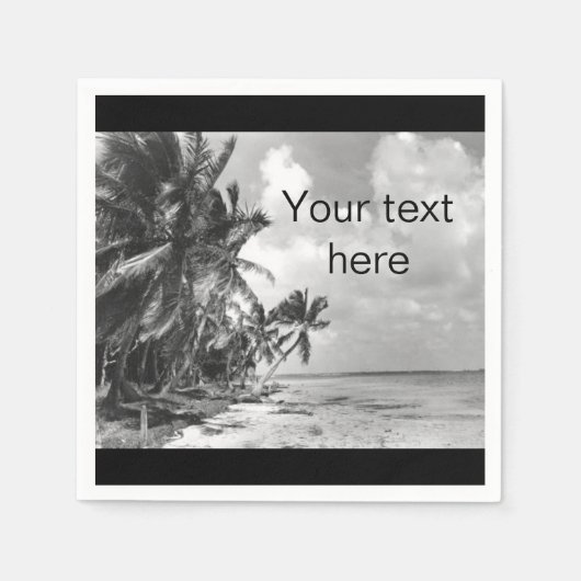 Vintage-Palmenbäume Benutzerdefinierter Text Serviette (Vorderseite)