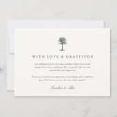 Vintage Palmenbaumhochzeit FotoCollage Dankeskarte (Vorderseite)