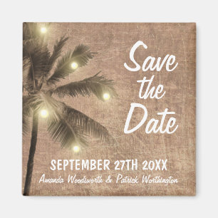 Vintage-Palmenstrand Save-the-Date-Magnete Magnet