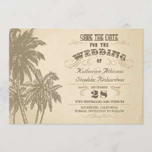 Vintage Palmentypografie Save the Date