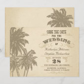 Vintage Palmentypografie Save the Date (Vorne/Hinten)