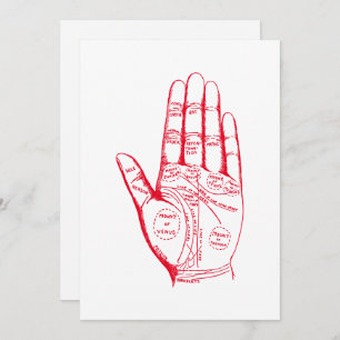 Vintage Palmitiekarte Palm Reading Totbeutel Einladung