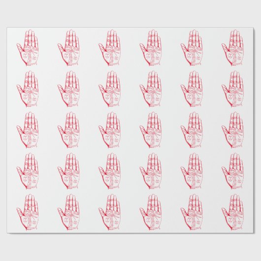 Vintage Palmitiekarte Palm Reading Totbeutel Geschenkpapier (Flach)