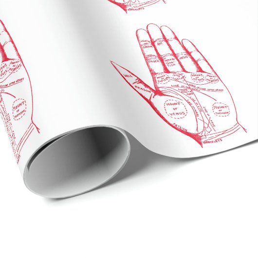 Vintage Palmitiekarte Palm Reading Totbeutel Geschenkpapier (Rolleneckpunkt)