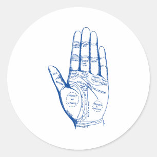 Vintage Palmpalmenübersicht Runder Aufkleber