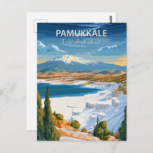 Vintage Pamukkale Turkey Travel Postkarte (Vorne/Hinten)