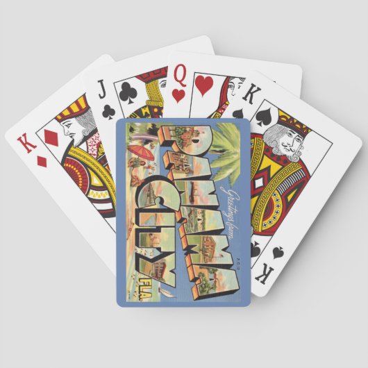 Vintage Panama City FL Spielkarten (Rückseite)