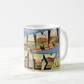 Vintage Panama City Florida Tasse (VorderseiteRechts)