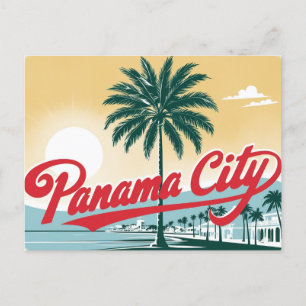Vintage Panama City, Florida, USA Postkarte
