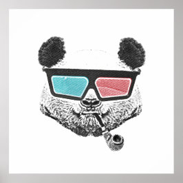 Vintage Panda 3-D-Brille Poster
