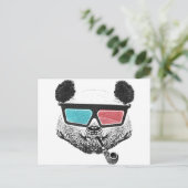 Vintage Panda 3-D-Brille Postkarte (Stehend Vorderseite)