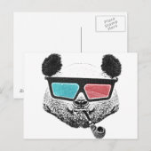 Vintage Panda 3-D-Brille Postkarte (Vorne/Hinten)