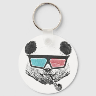 Vintage Panda 3-D-Brille Schlüsselanhänger